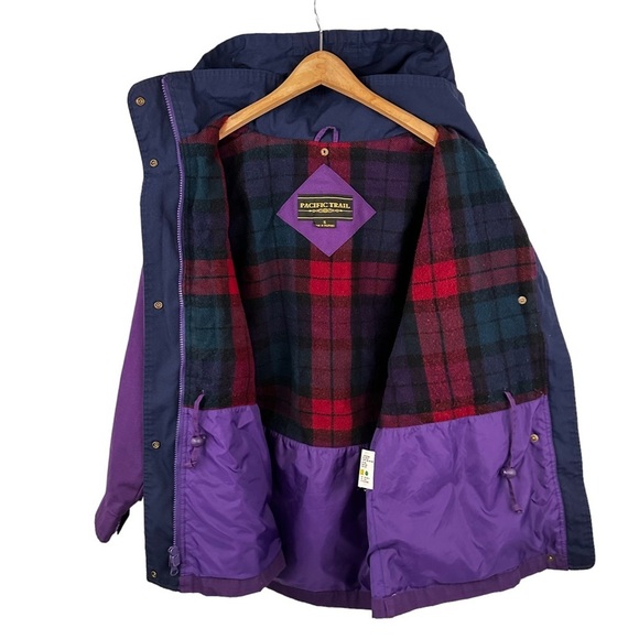 PACIFIC TRAIL Vintage Flannel Lined Retro Anorak Jacket - Picture 4 of 10